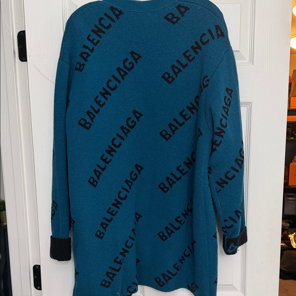 Balenciaga Blue Cardigan with Black Accents - Picture 4 of 8